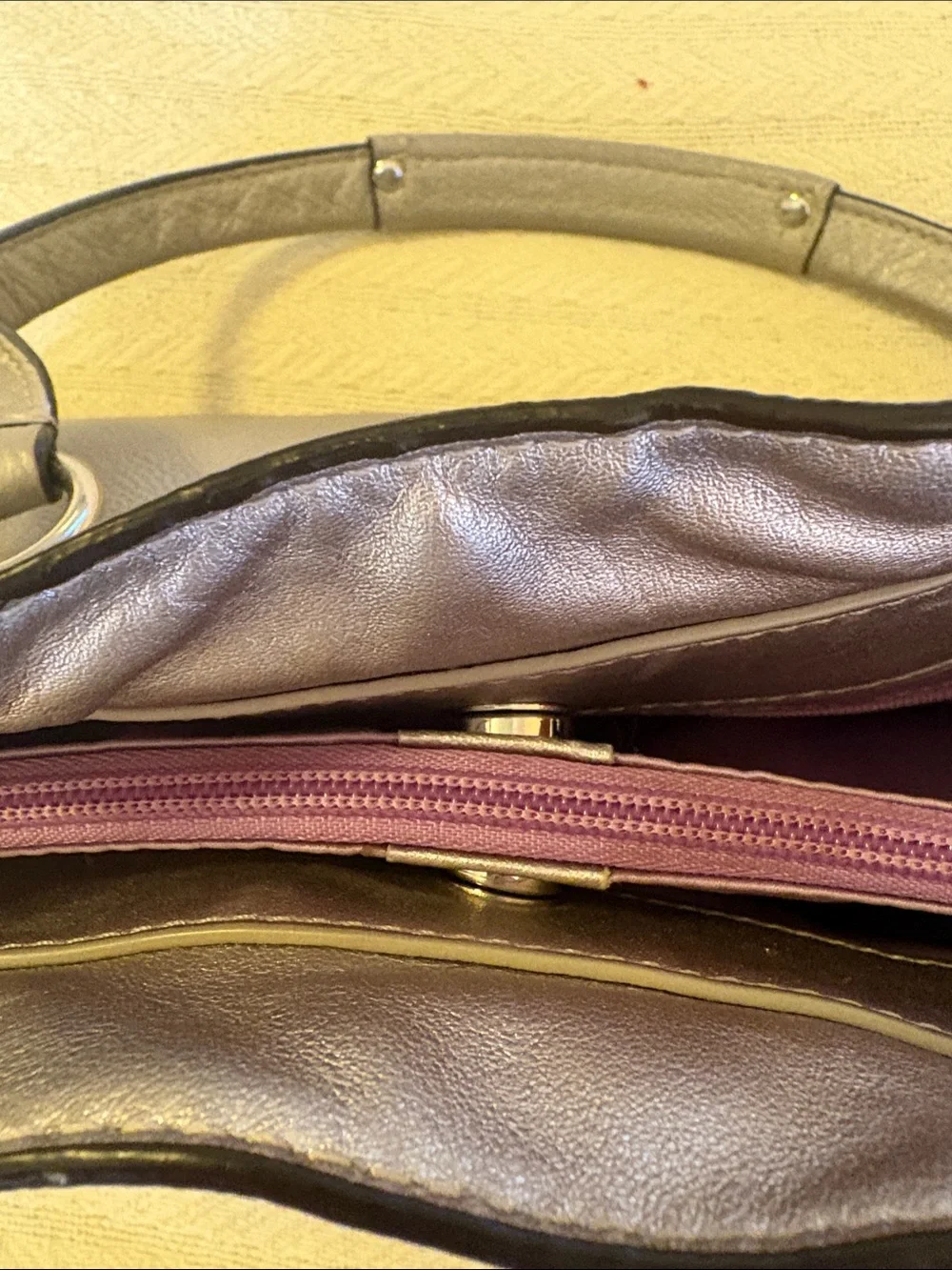 Coach Gray Leather Hand Bag Purse